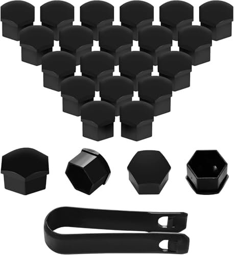 DAMALILI 20 Pièces Capuchons D'Écrou de Roue pour Audi A3 8P 2003-2013, Cache Boulon Boulon Ecrou Couvre Capuchons Protection Hexagonal Écrous de Roue,19mm
