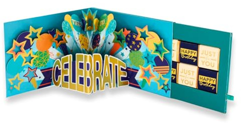 Second Nature - Balloon Pop Up Birthday Card With Chocolate Treat Tray Surprise Card & Gift - Paper Celebrations Treat Tray - 3D Design, For Him, Chocolate Gift, Quality Craftsmanship
