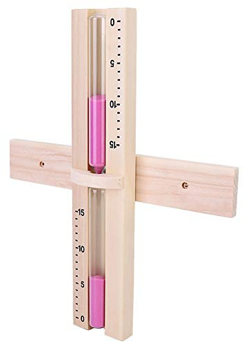 Dioche Horloge de Sable Sauna 15 Minutes en Verre Chronomètre Mural en Bois monté en Bois avec Sable Rose pour la Détente de la Chambre du Sauna