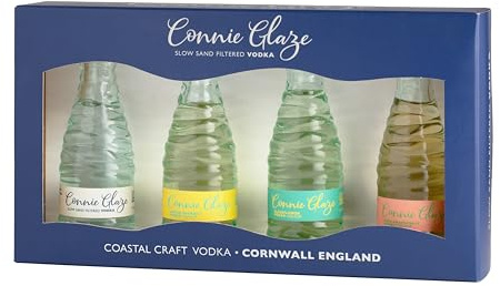 Connie Glaze Mini Gift Set | 4 x 5cl | Featuring Original, Lemon Sherbet, Elderflower & Pink Grapefruit Vodka, Inspired By Constantine Bay