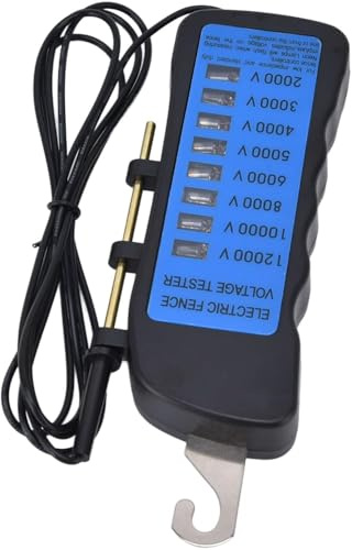 Uadme Tragbarer Spannungsprüfer für elektrische Zäune in Viehzuchtbetrieben mit 8 Neonlichtern, 12-kV-Zaunspannungsprüfer (Modell: MLD-002A6)