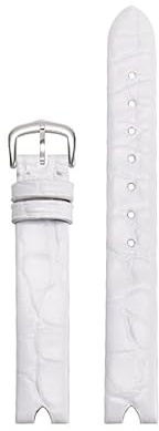 YOLIONU Lederarmband für OMEGA De Ville Lederarmband V-förmige Öffnung Schraubstange Damenuhr(Whites)