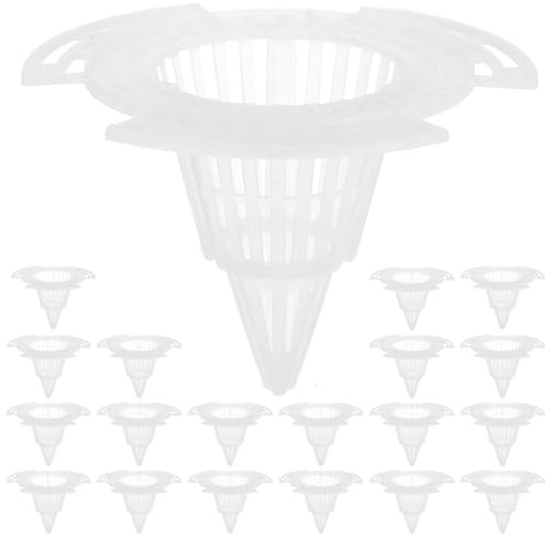 GANAZONO Planter Hole Mesh Pads 20 Pack Cone Flowerpot Bottom Nets Plastic Material for Seedling and Garden Plant Pot Drainage