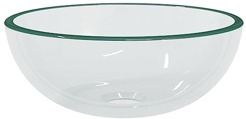 Mhdvray Lavabo à poser, en verre trempé, 30 x 12 cm, transparent, design moderne, robuste, pour salle de bain, WC, cuisine, camping-car