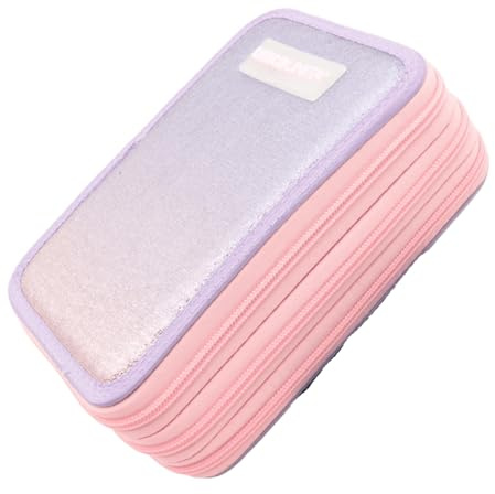 Tinta Unita Astuccio Scuola Viola Glitter Completo con Colori