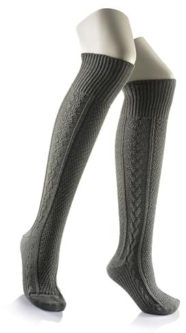 JDRAZOR Jagd - Kniebundstrumpf Jacquard in schilf/oliv aus Schurwolle, Größe 46/47