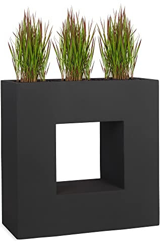 Pflanzwerk® Fioriera Vaso per Fiori Portavaso Vista Antracite 66x66x28cm *Resistente al Gelo* *Protezione UV* *Europea di qualità*