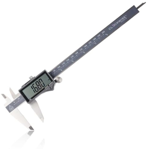 Clockwise Tools DCLR-0805 Pro Quality Electronic Digital Caliper Inch/Metric/Fractions Conversion IP54 Grade 0-8 Inch/200 mm Stainless Steel Super Large LCD Screen Auto Off Featured Measuring Tool by Clockwise Tools