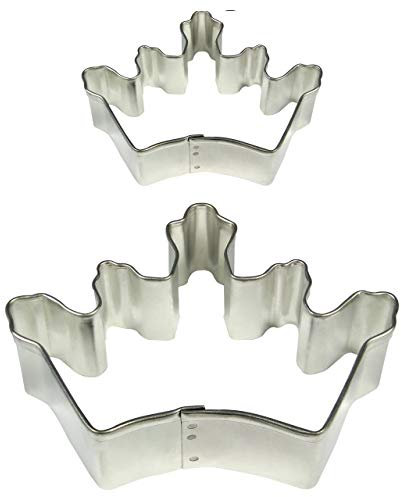 PME Crown Cookie and Cake Cutters, Small and Large Sizes, Set of 2, Silver, 9x2x6 cm
