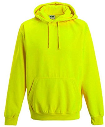 noTrash2003 Sweat-shirt fluo à capuche fluorescent - Différentes tailles et couleurs, Jaune électrique., XL