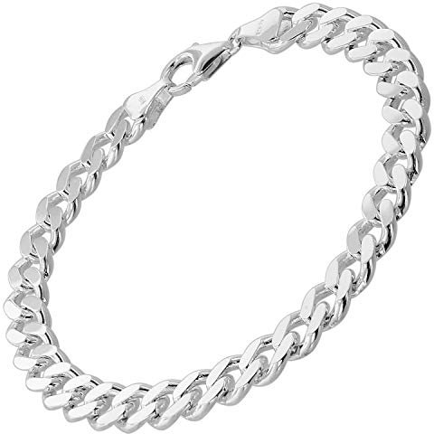 trendor Armband für Männer 925 Silber Panzerkette Massiv Breite 8,2 mm 85895-23 23 cm