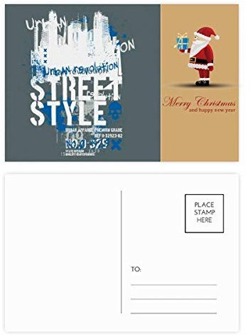 Graffiti Street Landmark Urban Art Muster Santa Claus Postkarten-Set Dankeskarten Mailing 20 Stück