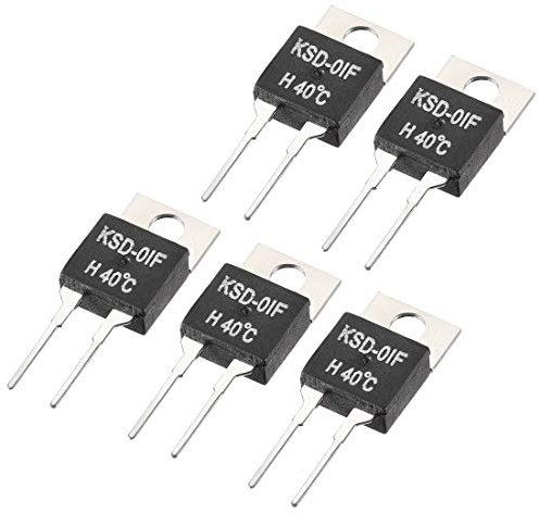 sourcing map KSD-01F Termostato, Controlador de temperatura 40℃ N.O Apertura normal 5pcs