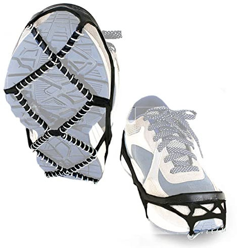 Professionelle Anti Rutsch Schneegriffe, Universelle Edelstahlspikes Schuhkrallen für Outdoor Aktivitäten Wandern Beruf auf Schnee EIS