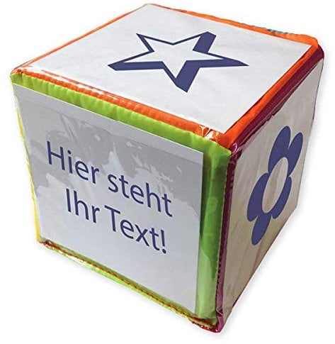 TimeTEX Blanko-Würfel mit Einstecktaschen 25 cm | Bewegungswürfel zum Lernen und Spielen, universell gestaltbar