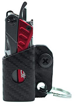 Clip & Carry Kydex Multi-Tool Sheath for Gerber DIME/LEATHERMAN Squirt PS4 - Made in USA - Multi Tool Multitool Sheath Holder Holster Cover (Carbon Fiber Black)