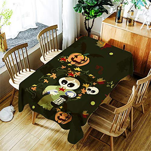 FANSU 3D Tischdecke Abwaschbar, Polyester wasserdichte Pflanzentischdecke Rechteckige Pflegeleicht Eckig Halloween Tischtuch Fleckschutz Schmutzabweisend (150 * 210,C)