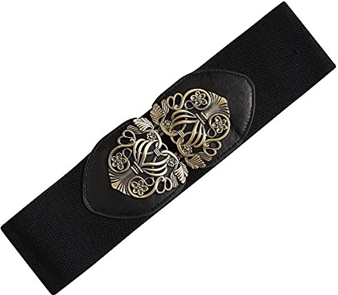 Ro Rox Catorina Ceinture Celtique Large élastique Extensible Rétro Vintage Serre-taille - Noire (M)