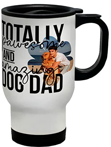 Shopagift Personalised Photo Travel Mug Cup Totally Pawesome Dog Dad