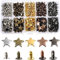 Harilla 200 juegos de remaches de estrella de cuero, tachuelas de Metal para manualidades, remaches para ropa de uñas para Jeans, bolsos, ropa de cuello de