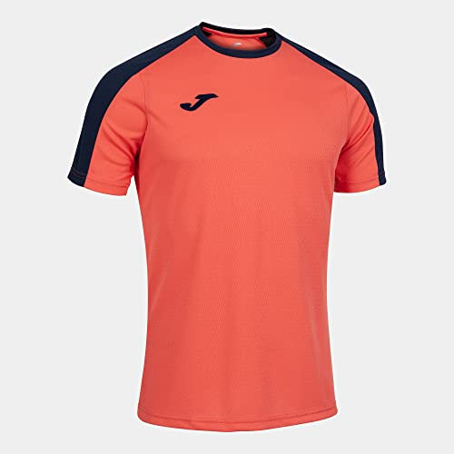 Joma T- Shirt à Manches Courtes Eco Championship, Orange Fluo, Bleu Marine, L Homme