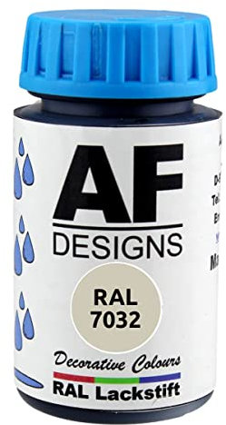 Alex Flittner Designs Paint Pen RAL 7032 Pebble Grey Glossy 50 ml Wood Metal Furniture Bathroom Retouching Paint Repair Paint
