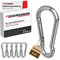 RAVN HAMAN Set di 6 Moschettoni 8 x 80 mm - Moschettoni con chiusura a scatto con capacità di carico fino a 230 kg - Gancio a scatto per portachiavi, amaca, sacco da boxe, ecc. - Acciaio zincato