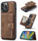 HERCN PU Custodia in Pelle per iPhone 14 PRO 6.1;Porta Carte Rimovibile -Cavalletto -Cover per Cellulare Funzionale con Piccolo Portafoglio Magnetico Unico. (Marrone)