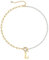 TINGN Gold Kette mit Buchstaben Perlenkette Damen, Büroklammer Kette Gliederkette Halskette Choker Kette Intialen Halskette Buchstaben L Kette mit Buchstaben Kette Halskette Damen Schmuck Geschenke