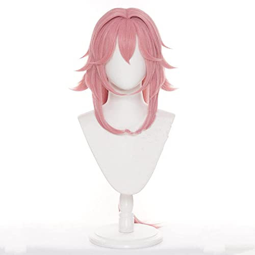 Game Yae Miko Perücke Genshin Impact Cosplay Projekt Celestia Long Staight Hitzebeständiges Kunsthaar + Perückenkappe Cosplay Anime Perücke Coser (Größe: 1)