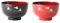 Yamako Tazón para Sopa de Arroz y Miso Cocina Japonesa, Duradero Laca Imitación Plástico, Diseño Conejo, Juego de 2 Tazones Negro y Rojo 400ml, Hecho en Japón