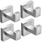 SHUNLI Handtuchhaken Kleiderhaken Wandhaken 4 Stück, Gebürstetes Nickel Modern Quadrat Garderobenhaken Bademantelhaken für Bad&Küche, Wandhalterung/SUS304 Edelstahl