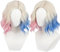 NiceLisa Sinclair Wigs Mittwoch Blonde Kurze Welle Locken Perücken mit Rosa Blau Haar Wednesday Frauen Anime Cosplay Perücke