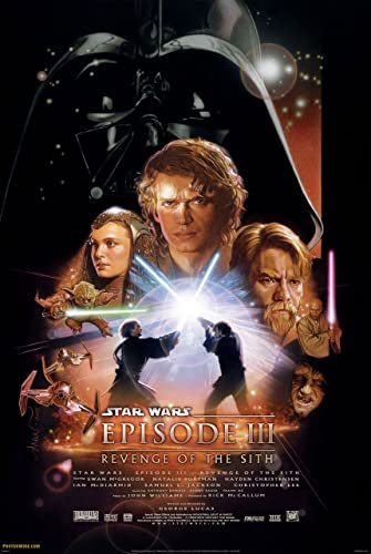 revenge of the sith A4 Poster on Canvas - Filmkunstposter in verschiedenen Größen für Wohn- oder Schlafzimmerideen. Randlose Kultfilmbilder, klassische ikonische 70er, 80er, 90er Jahre, Vintage-Retro