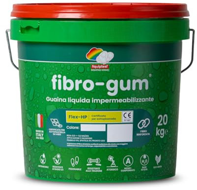 FIBROGUM FLEX HP - Membrana impermeabilizzante ad alte prestazioni FIBRORINFORZATA anche per sottopiastrella (20 kg, Rosso)