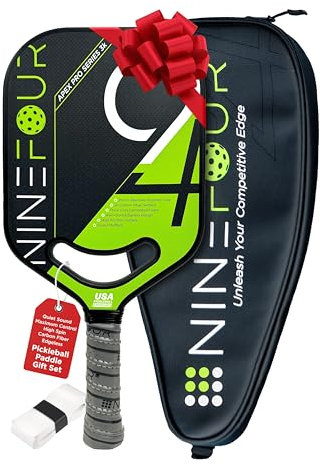 Apex Pro Series 3K - Pala de pickleball | Fibra de carbono | Núcleo de panal de polímero | Superficie de alta fricción | Borde Dura 360 | Espuma amortiguada de sonido | Diseñado para máxima potencia y
