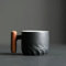 Tazza da caffè retrò in ceramica da 80 ml Tazza da acqua per ufficio Filtro Tazza da tè Tazza da caffè con manico in legno Tazza da caffè fatta a mano Regalo di compleanno