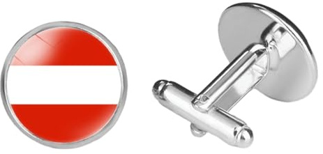 Cernomal Österreichische Nationalflagge-Manschettenknöpfe Für Herren – Europäische Länder, Runder Charm, Anzug, Hemd, Manschettenknöpfe, Knöpfe, Party, Hochzeit, Accessoires, Schm