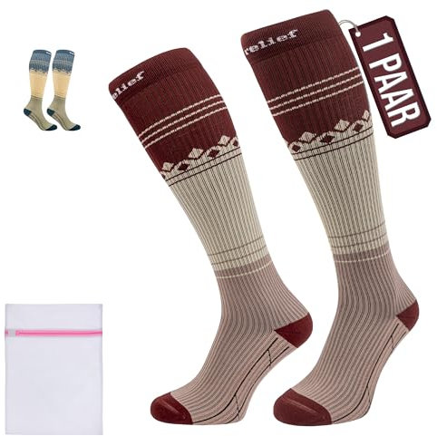 360 RELIEF Chaussettes de Compression 15-20 mmHg - 1 Paire Chaussettes de Contention Classe 1 Femme et Homme - Soutien Quotidien pour Course à Pied, Voyage, Sport - L/XL Avec sac de lavage en filet