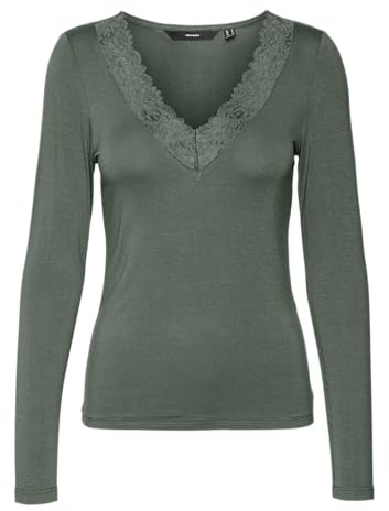 VERO MODA VMROSA LS V-Neck LACE TOP GA JRS NOOS
