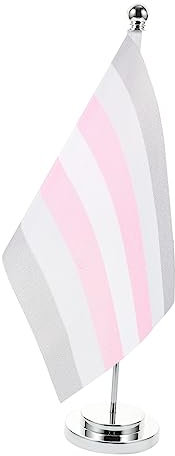 VINTORKY Regenbogenflagge Für Pride-flaggen Flaggen in Regenbogenfarben Tragbare Tischfahne Aus Metall Und Polyester Für Innen-party-dekoration