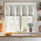 TOPICK Leinen Scheibengardinen Blickdicht Küchengardinen Frühling Landhausstil Gardinen Floral Verdunkelnd Vorhänge Kurz Bistrogardine Volant Wohnzimmer Fenster 1er Pack Grau auf Beige 40B x 125H(cm)