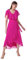 Roman Originals Frill Dress for Women UK Ladies Summer Wrap Chiffon Frill Hem Layered Belted Midi Maxi Tiered Cape Special Occasion Fit & Flare Wedding Guest Swing Skater - Fuchsia - Size 10