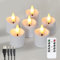 Zevanor Wiederaufladbare flammenlose Fernbedienung 4cm x4cm Teelicht LED-Kerzen, flackernde Kunststoff weiß Timerfunktion Packung von 6 Votiv Teelicht Kerzen mit Ladekabel