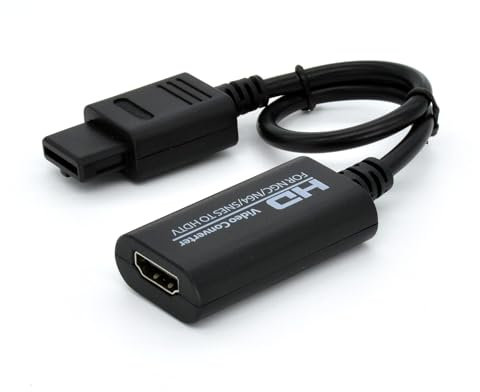 INF N64 auf zu HDMI Konverter Adapter für Nintendo 64 HDMI Kabel, Plug & Play, Konverters garantiert lebendige Farben und eine klare Auflösung, 53 x 29 x 14 mm, schwarz