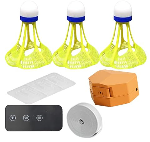 Badminton Rebound Trainer | 3 Stück Einzel-Badminton-Trainer | Spaß mit leuchtenden Bällen | Indoor-Badminton Trainingsset | Leuchtender Badminton-Trainer | Badminton-Trainingsausrüstung für Kin