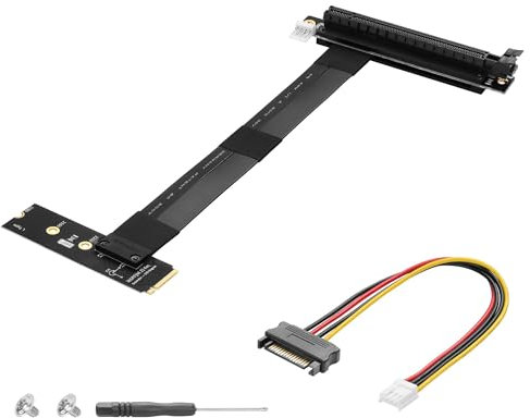 CERRXIAN M.2 NGFF a PCI-e 16x scheda grafica, 90 gradi sinistra M.2 NGFF chiave a PCI-Express 16X cavo di prolunga (sinistra)