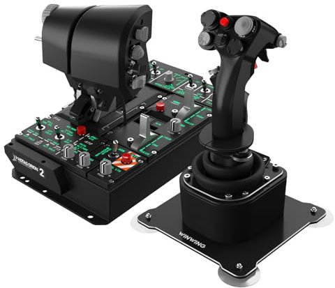 WINWING Orion2 HOTAS MAX: Advanced Simulation, Rich Controls, Precision Alloy Molding, 16-bit Sensor, StrikeAce E Throttle Grip with Dual Dynamic Motor, 38 Switches, Compatible with Major PC Games