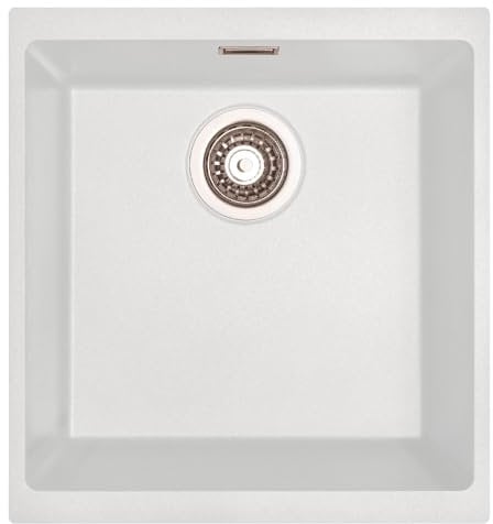 Astini Dante 400 1.0 Bowl Granite White Undermount Kitchen Sink & Waste