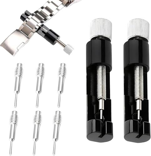 Vaporly UK Metal Watch Strap Repair Tool Kit, Threaded Link Remover with Additional Pins (2 Sets)